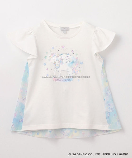 日本直送 aF#a325 sanrio 網紗拼接上衣 90-140cm 女童款 夏季 TOPS