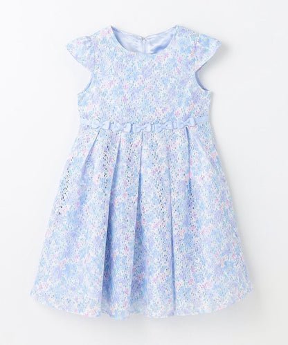 Japanese children's clothing aF#a325 printed lace dress 110-130cm girls summer dresses for interviews/banquets/performances 