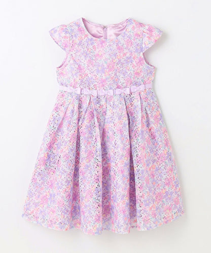 Japanese children's clothing aF#a325 printed lace dress 110-130cm girls summer dresses for interviews/banquets/performances 