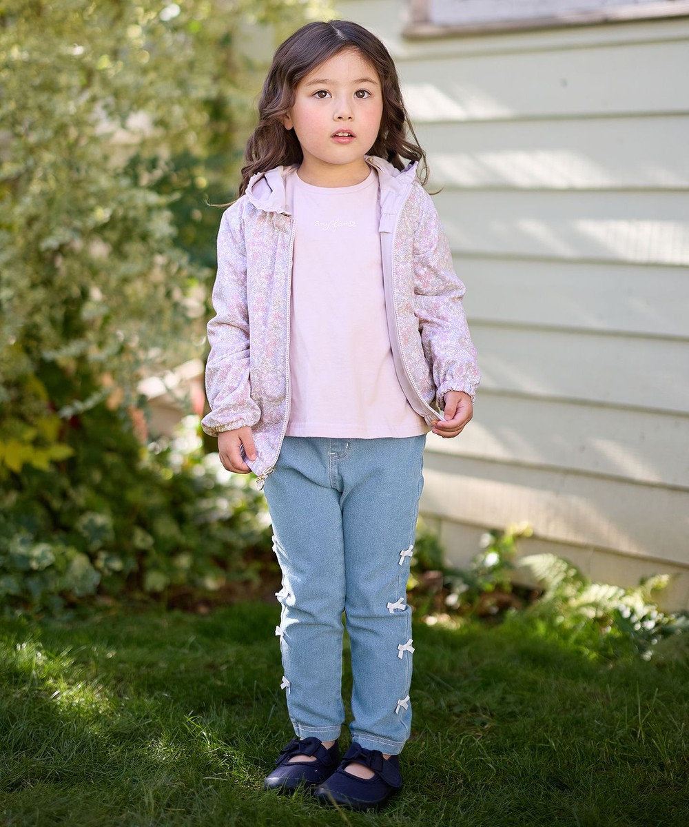 Japanese children's clothing aF#a325 2Way waterproof series double-sided two-wear cute floral lined hooded jacket 100-160cm girls summer outerwear 