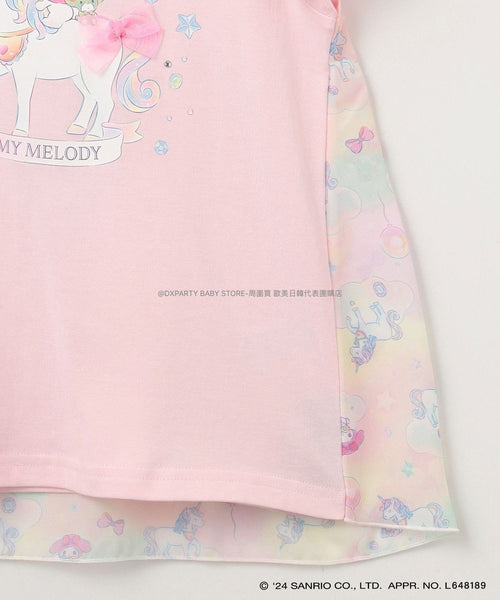 日本直送 aF#a325 sanrio 網紗拼接上衣 90-140cm 女童款 夏季 TOPS