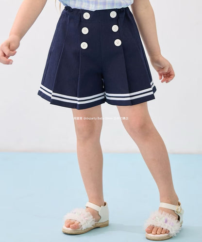 Japanese children's clothing aF#a325 Sailor style shorts 110-160cm Girls summer PANTS 