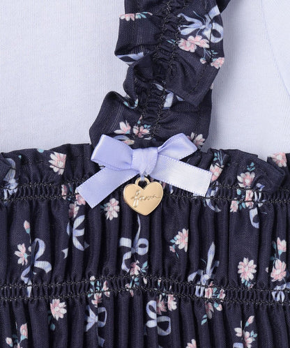 Japanese children's clothing aF#a325 floral two-piece suit 110-160cm girls summer TOPS 