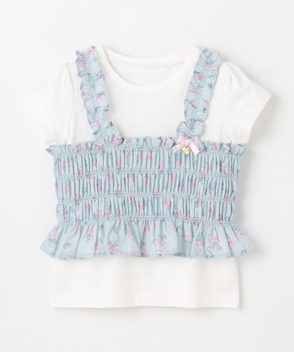 Japanese children's clothing aF#a325 floral two-piece suit 110-160cm girls summer TOPS 