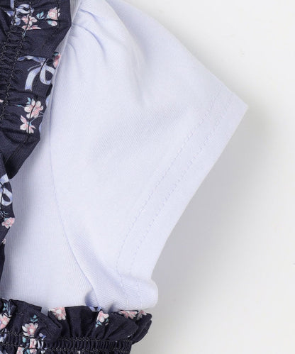 Japanese children's clothing aF#a325 floral two-piece suit 110-160cm girls summer TOPS 