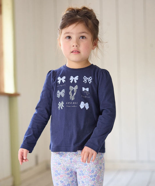 Japanese children's clothing aF#a325 cute printed top 90-160cm girls summer TOPS 