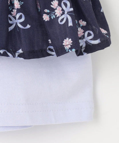 Japanese children's clothing aF#a325 floral two-piece suit 110-160cm girls summer TOPS 
