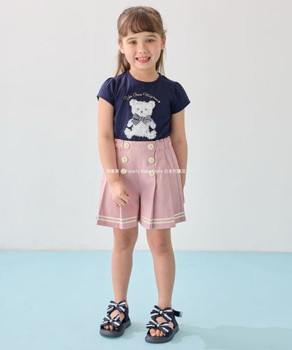 Japanese children's clothing aF#a325 Sailor style shorts 110-160cm Girls summer PANTS 
