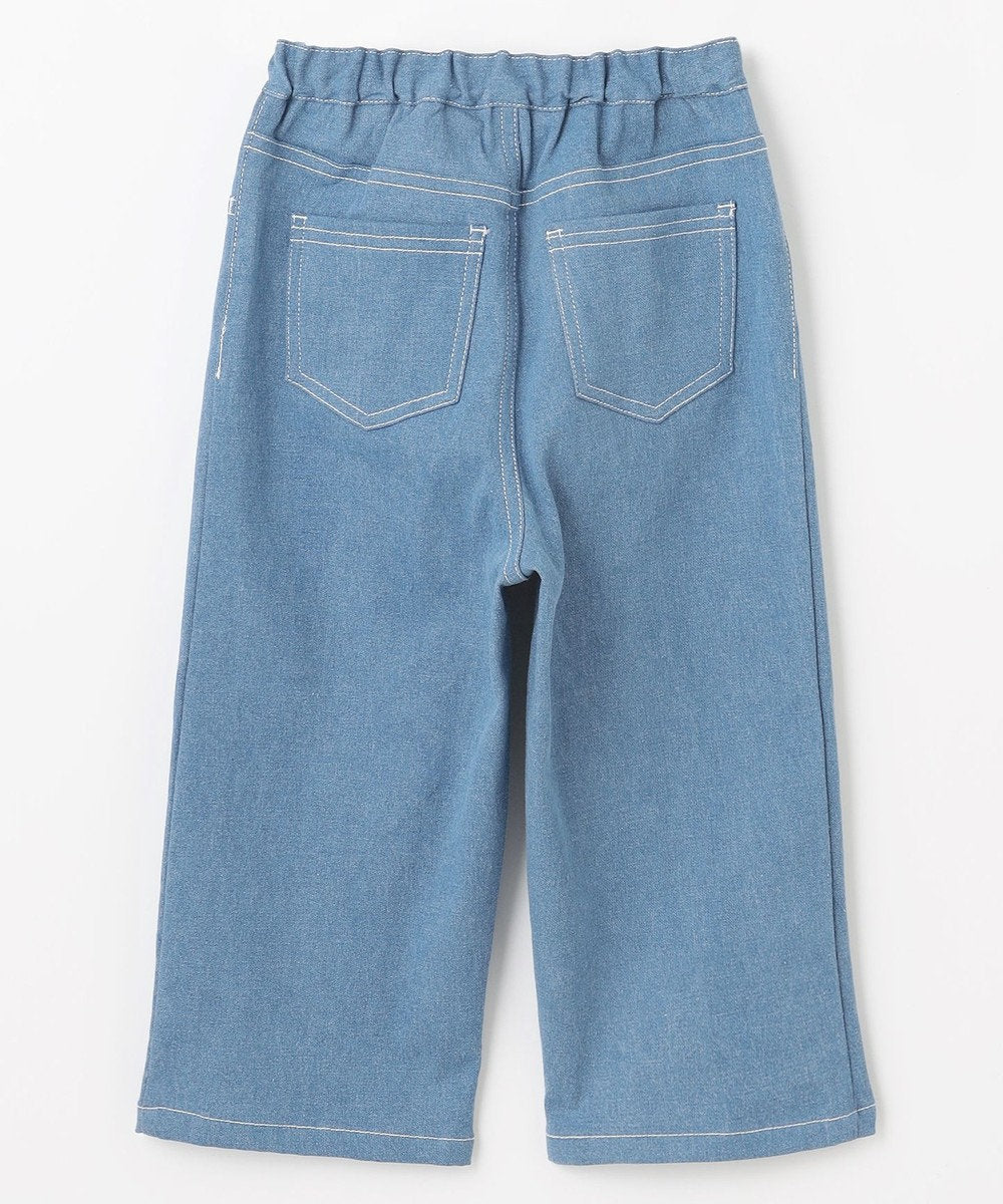 Japanese children's clothing aF#a325 Heart-shaped denim wide-leg pants 110-160cm girls' summer PANTS 