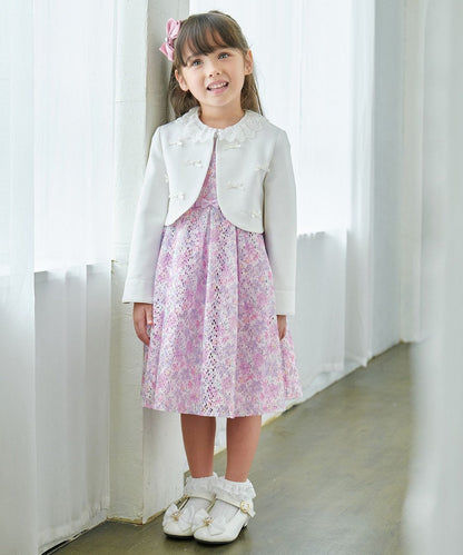 Japanese children's clothing aF#a325 printed lace dress 110-130cm girls summer dresses for interviews/banquets/performances 