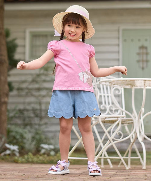 日本童裝 aF#a325 印花短袖上衣 90-160cm 女童款 夏季 TOPS