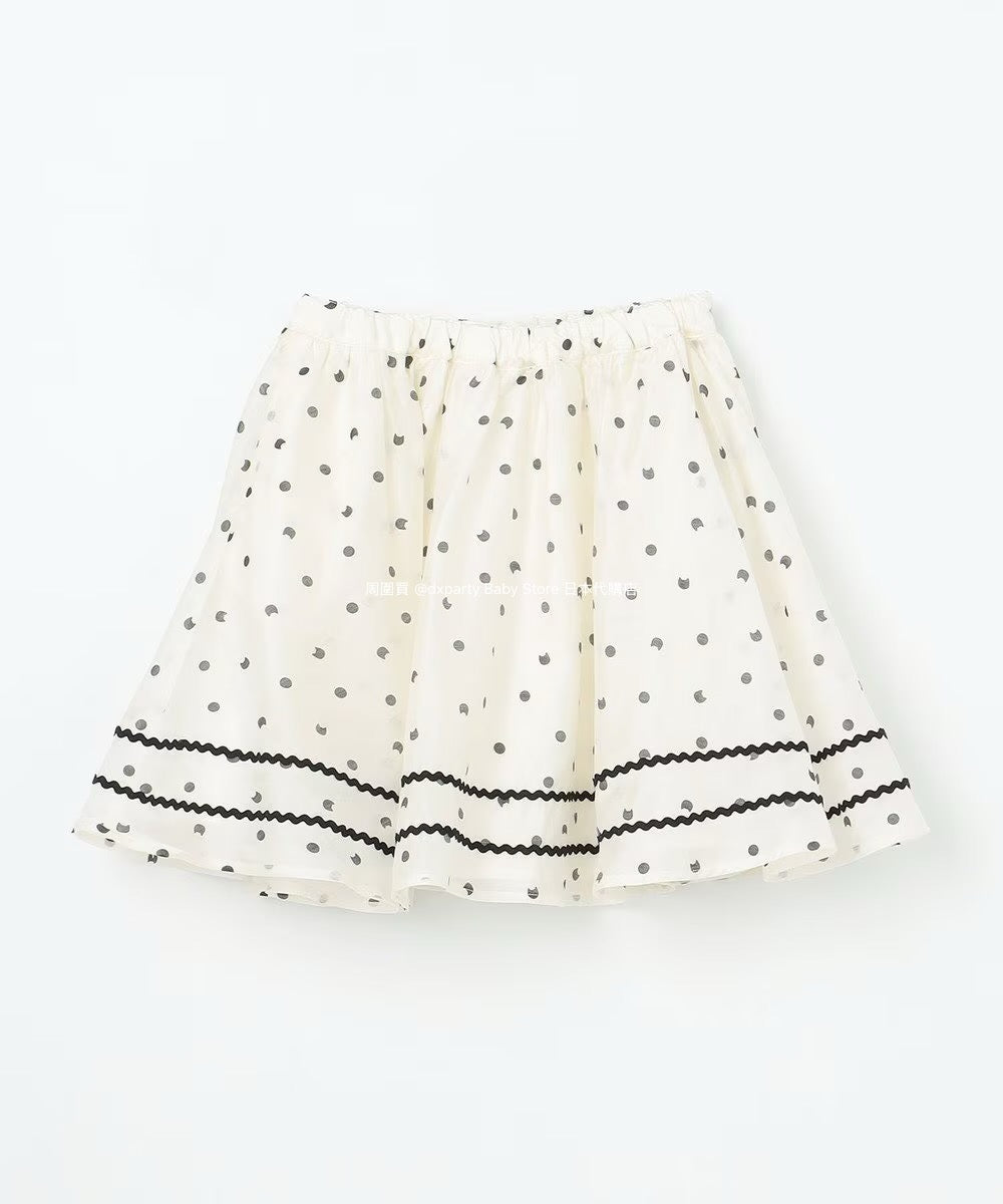Japanese children's clothing aF#a325 cat x polka dot skirt 110-160cm girls summer SKIRTS 