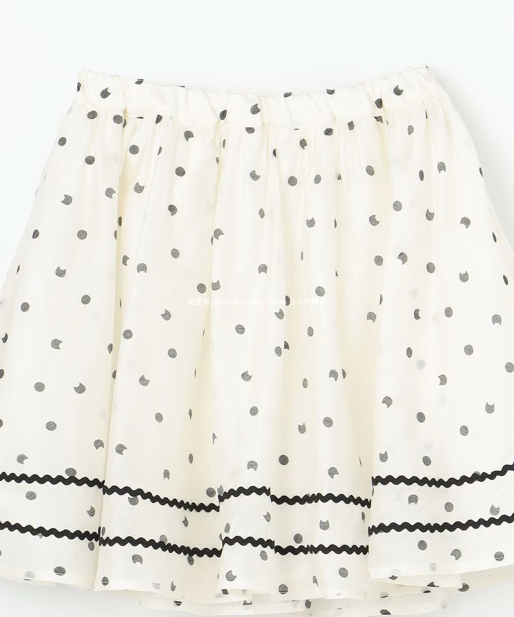 Japanese children's clothing aF#a325 cat x polka dot skirt 110-160cm girls summer SKIRTS 