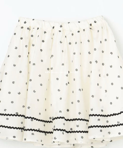 Japanese children's clothing aF#a325 cat x polka dot skirt 110-160cm girls summer SKIRTS 
