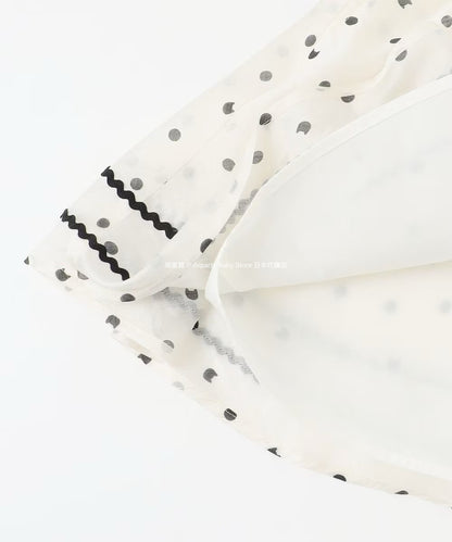 Japanese children's clothing aF#a325 cat x polka dot skirt 110-160cm girls summer SKIRTS 