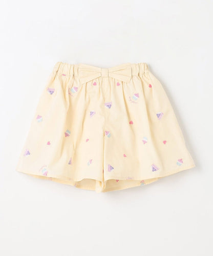 Japanese children's clothing aF#a325 cute embroidered culottes 100-150cm girls summer PANTS 