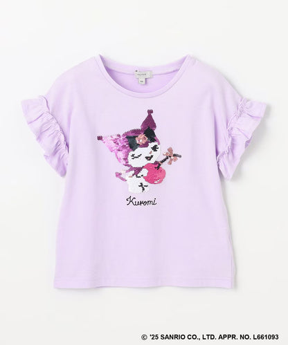 Japanese children's clothing aF#a325 x Sanrio sequin pattern top 100-150cm girls summer TOPS 