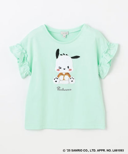 Japanese children's clothing aF#a325 x Sanrio sequin pattern top 100-150cm girls summer TOPS 