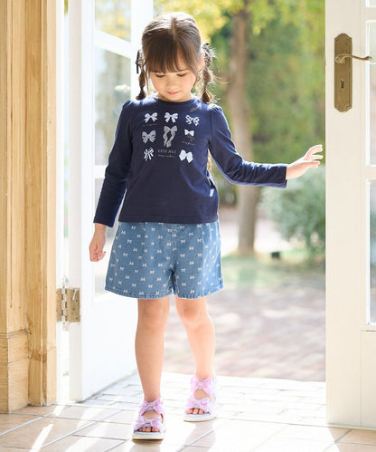 日本童裝 aF#a325 牛仔褶皺短褲 110-160cm 女童款 夏季 PANTS