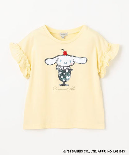 Japanese children's clothing aF#a325 x Sanrio sequin pattern top 100-150cm girls summer TOPS 