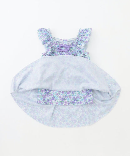 Japanese children's clothing aF#a325 UV protection floral swimsuit two-piece set 100-140cm girls summer play swimsuit special edition 
