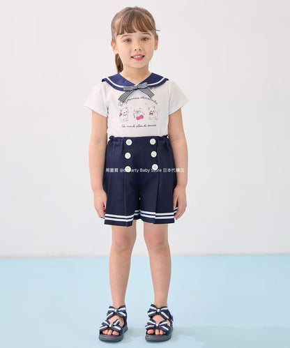 Japanese children's clothing aF#a325 Sailor style shorts 110-160cm Girls summer PANTS 