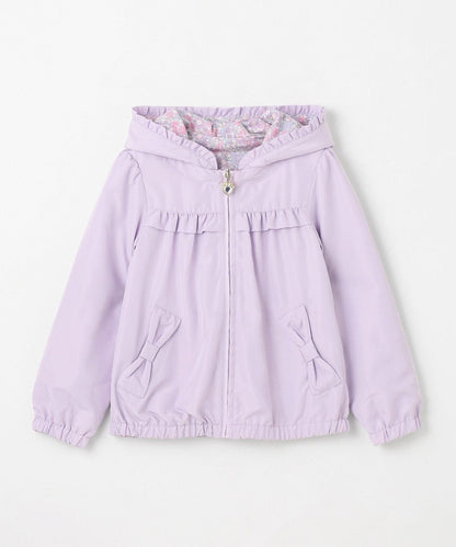 Japanese children's clothing aF#a325 2Way waterproof series double-sided two-wear cute floral lined hooded jacket 100-160cm girls summer outerwear 
