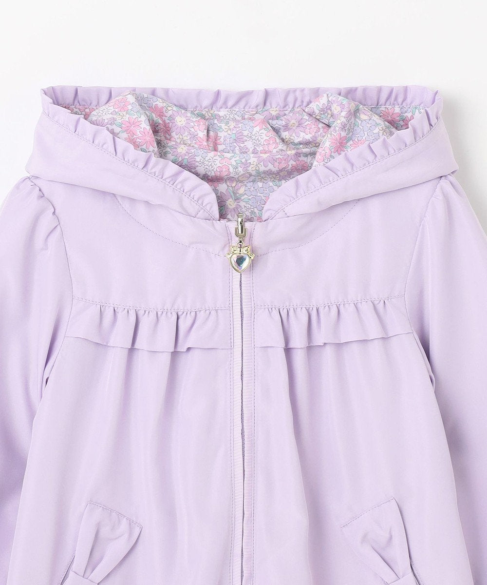 Japanese children's clothing aF#a325 2Way waterproof series double-sided two-wear cute floral lined hooded jacket 100-160cm girls summer outerwear 
