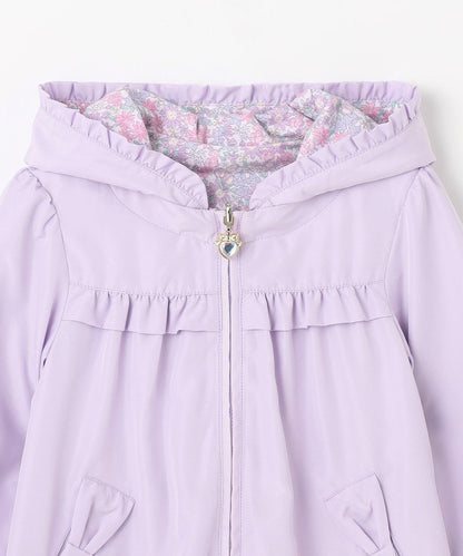 Japanese children's clothing aF#a325 2Way waterproof series double-sided two-wear cute floral lined hooded jacket 100-160cm girls summer outerwear 