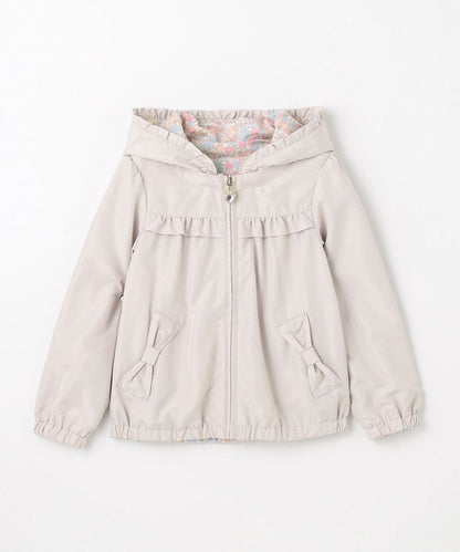 Japanese children's clothing aF#a325 2Way waterproof series double-sided two-wear cute floral lined hooded jacket 100-160cm girls summer outerwear 