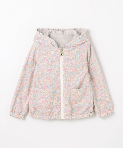 Japanese children's clothing aF#a325 2Way waterproof series double-sided two-wear cute floral lined hooded jacket 100-160cm girls summer outerwear 