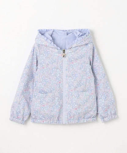 Japanese children's clothing aF#a325 2Way waterproof series double-sided two-wear cute floral lined hooded jacket 100-160cm girls summer outerwear 