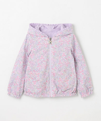 Japanese children's clothing aF#a325 2Way waterproof series double-sided two-wear cute floral lined hooded jacket 100-160cm girls summer outerwear 