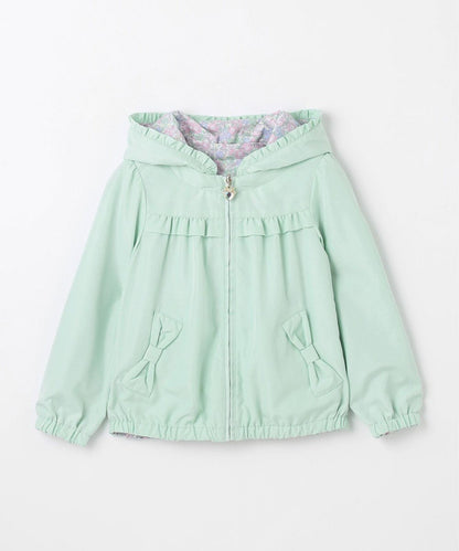 Japanese children's clothing aF#a325 2Way waterproof series double-sided two-wear cute floral lined hooded jacket 100-160cm girls summer outerwear 