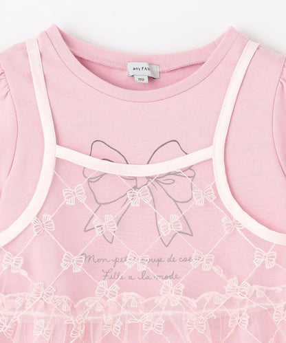 Japanese children's clothing aF#a325 suspender skirt and T-skirt two-piece set 110-160cm girls summer dresses 