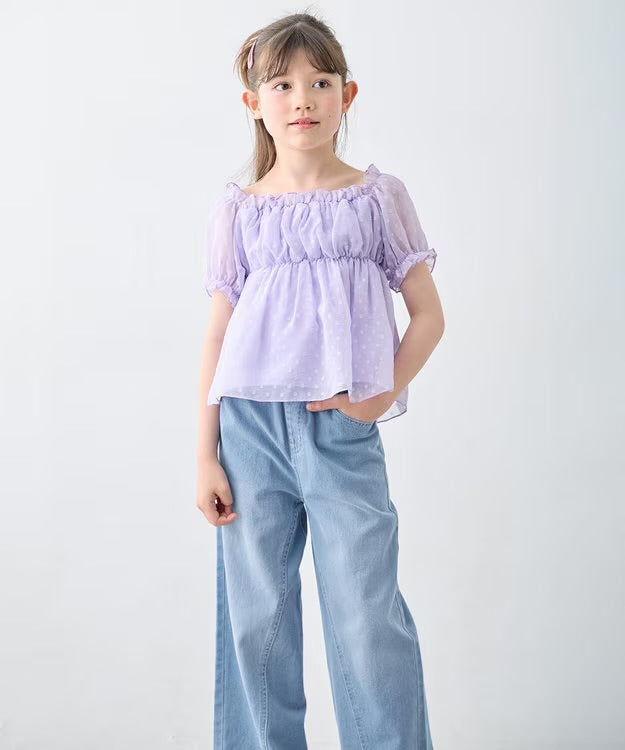 日本童裝 aF#a325 2Way 吊帶露肩上衣 110-160cm 女童款 夏季 TOPS
