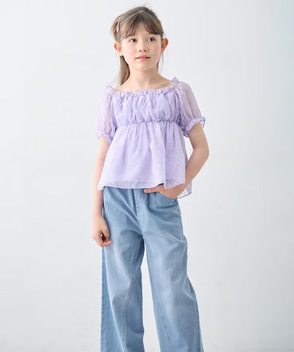 日本童裝 aF#a325 2Way 吊帶露肩上衣 110-160cm 女童款 夏季 TOPS