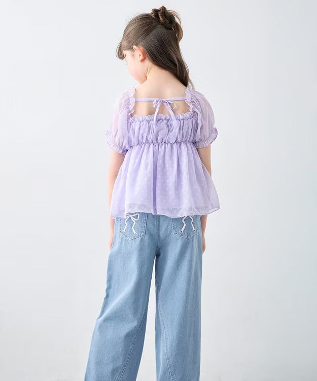 日本童裝 aF#a325 2Way 吊帶露肩上衣 110-160cm 女童款 夏季 TOPS