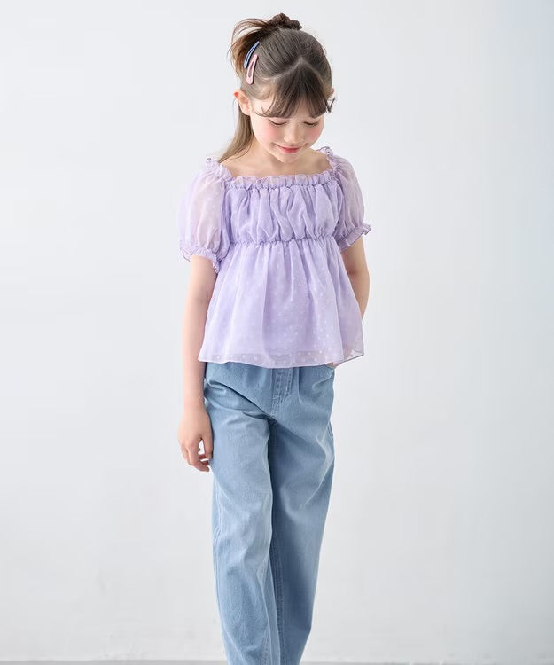 日本童裝 aF#a325 2Way 吊帶露肩上衣 110-160cm 女童款 夏季 TOPS