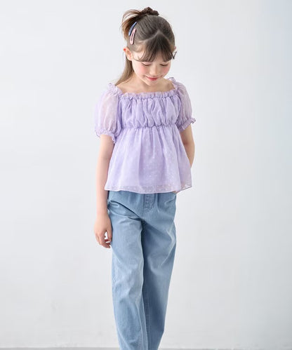 日本童裝 aF#a325 2Way 吊帶露肩上衣 110-160cm 女童款 夏季 TOPS