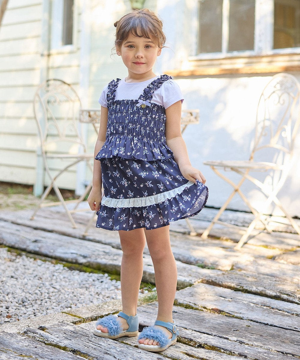 Japanese children's clothing aF#a325 floral short skirt 110-160cm girls summer SKIRTS 