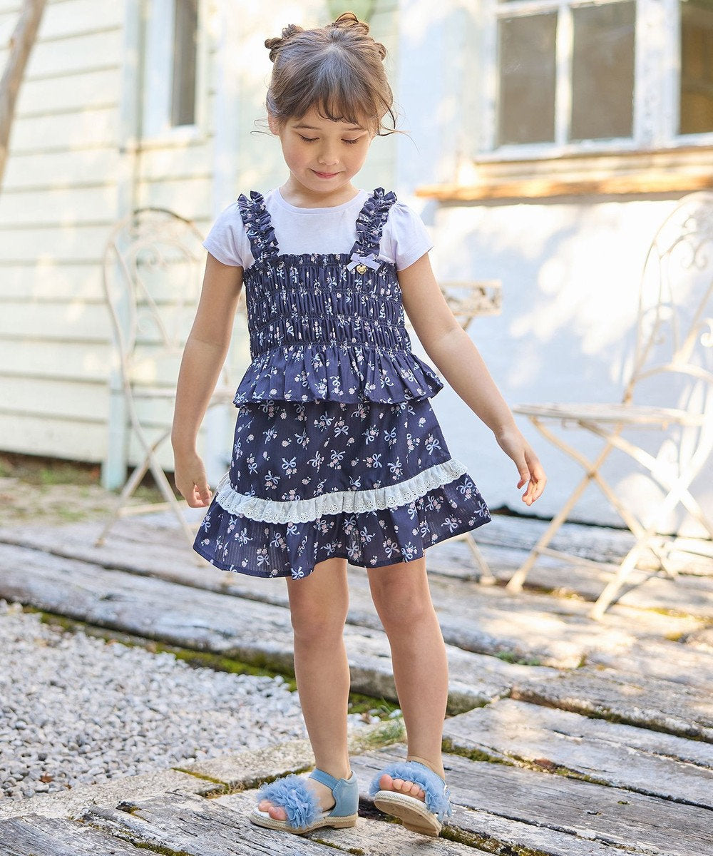 Japanese children's clothing aF#a325 floral two-piece suit 110-160cm girls summer TOPS 