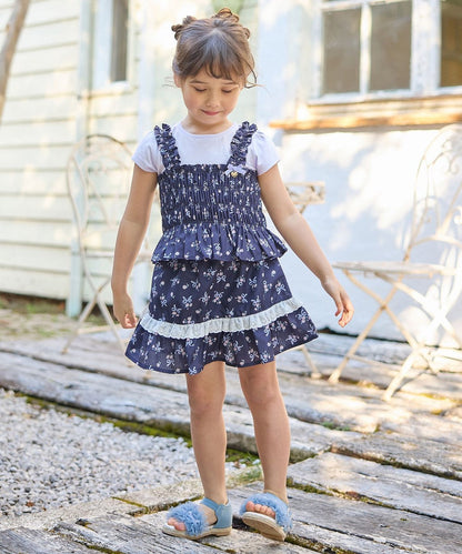 Japanese children's clothing aF#a325 floral two-piece suit 110-160cm girls summer TOPS 