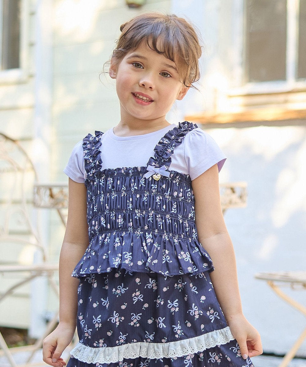 Japanese children's clothing aF#a325 floral two-piece suit 110-160cm girls summer TOPS 