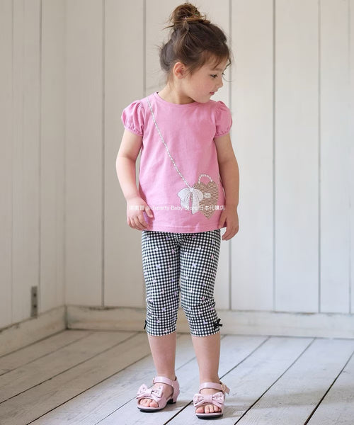 日本童裝 aF#a325 印花短袖上衣 90-160cm 女童款 夏季 TOPS