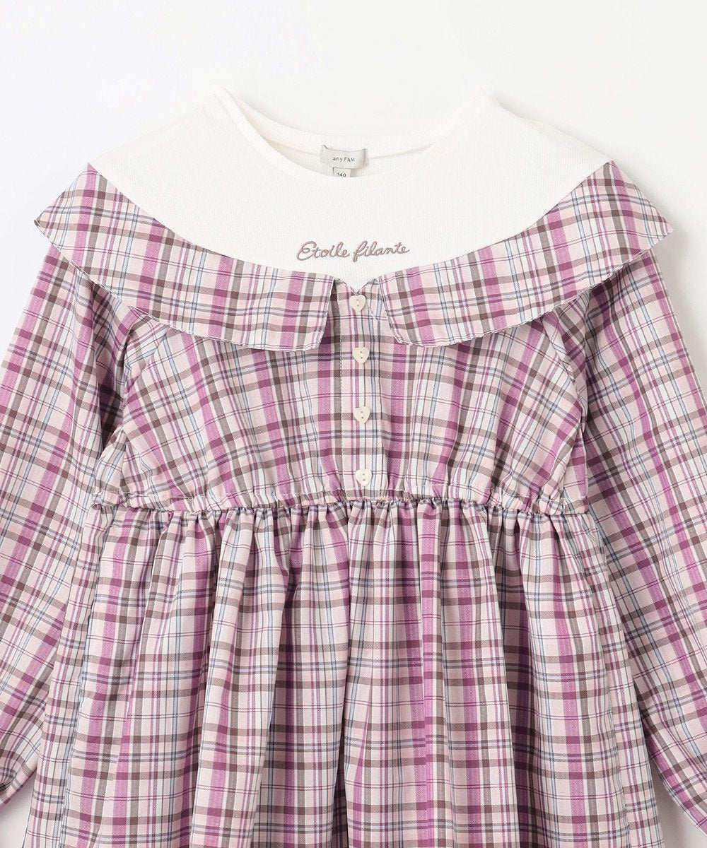 日本童裝 aF#a325 格仔拼接連身裙 110-150cm 女童款 夏季 DRESSES