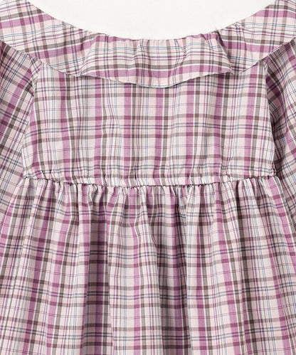 日本童裝 aF#a325 格仔拼接連身裙 110-150cm 女童款 夏季 DRESSES