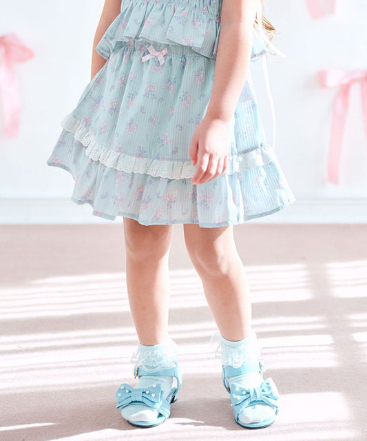 Japanese children's clothing aF#a325 floral short skirt 110-160cm girls summer SKIRTS 