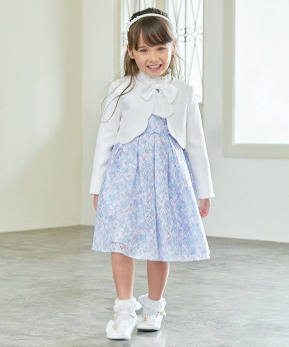 Japanese children's clothing aF#a325 printed lace dress 110-130cm girls summer dresses for interviews/banquets/performances 