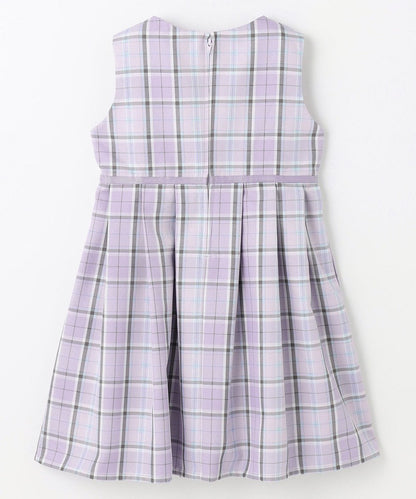 Japanese children's clothing aF#a325 checkered vest dress 110-130cm girls summer dresses for interviews/banquets/performances 